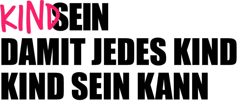 Grafik Kindsein, das Kind ist in linker Handschrift geschrieben